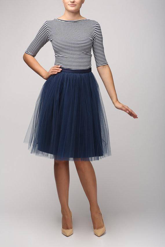 Fusta - FUSTA TULLE BLEUMARIN (cu Pense)