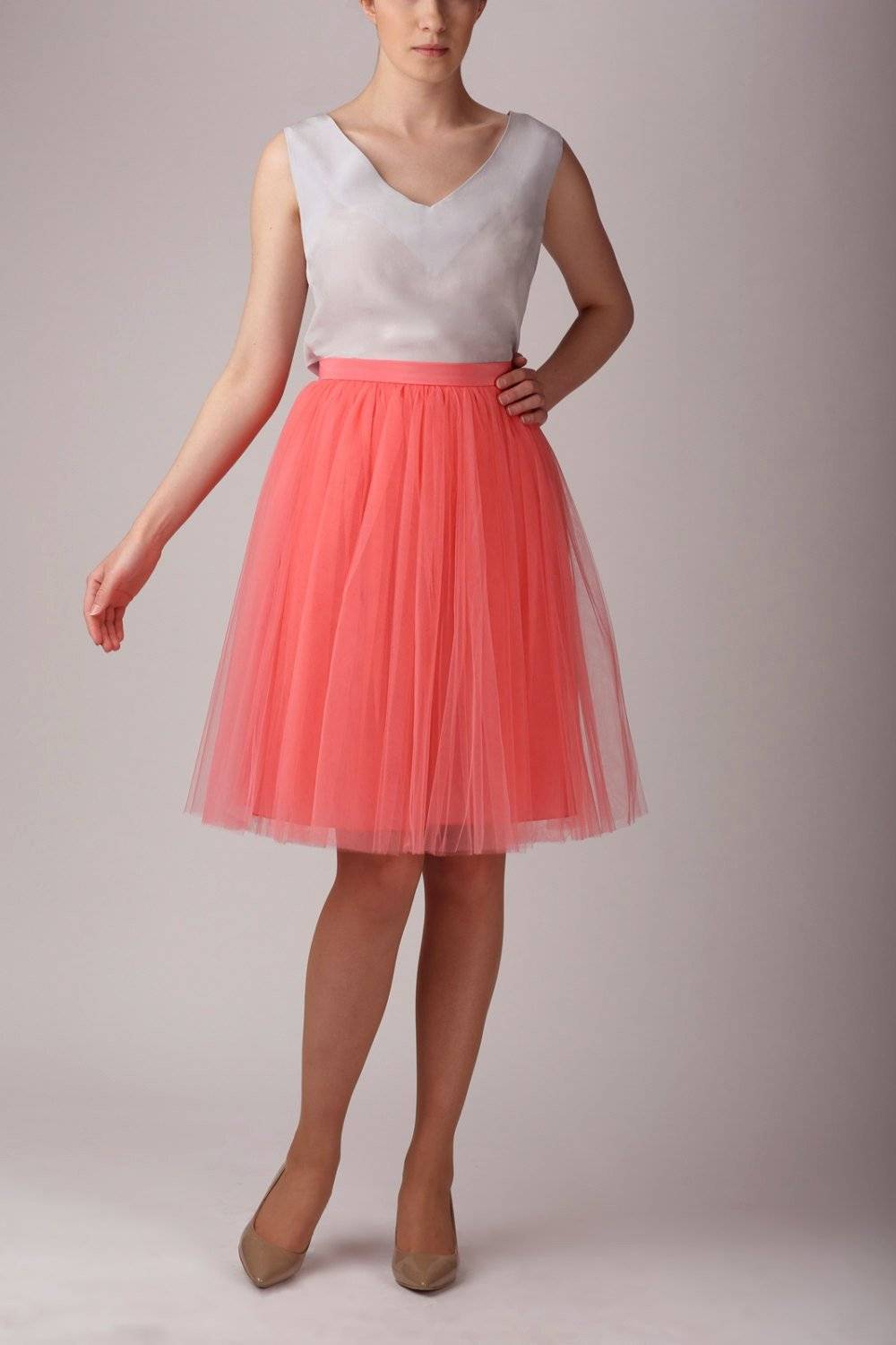 Fusta - FUSTA TULLE CORAI (cu Pense)