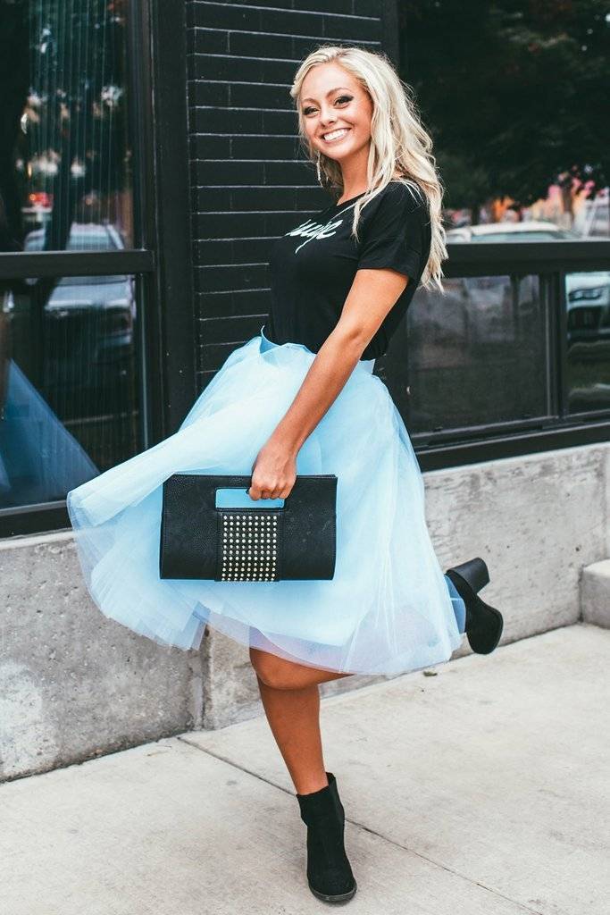 Fusta - FUSTA TULLE FIN BLEU (clos)
