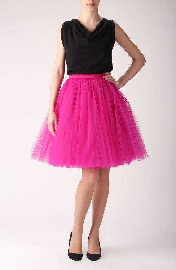 Fusta - FUSTA TULLE FIN FUCSIA (cu Pense)