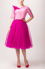 Fusta - FUSTA TULLE FIN FUCSIA (cu Pense)