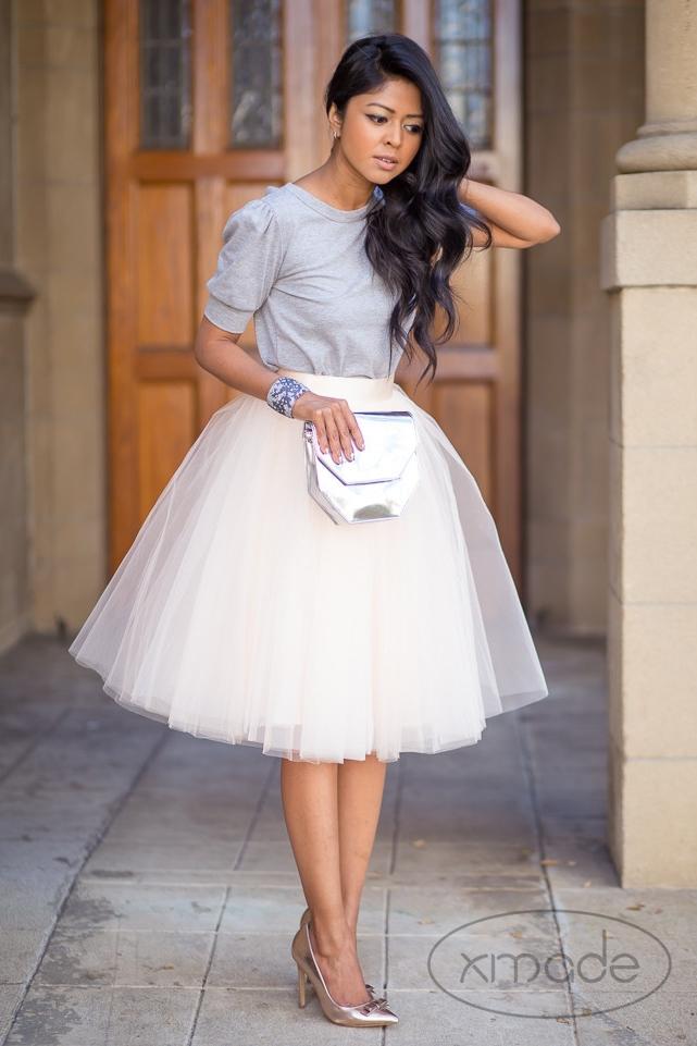 Fusta - FUSTA TULLE FIN IVORY (cu Pense)