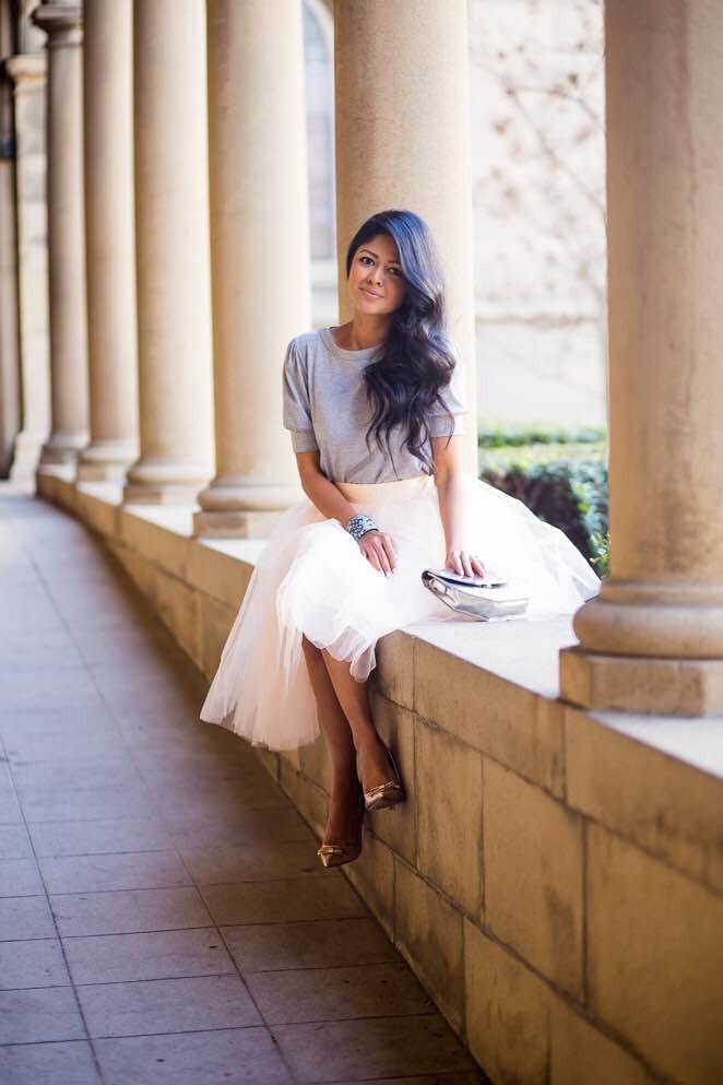 Fusta - FUSTA TULLE FIN IVORY (cu Pense)