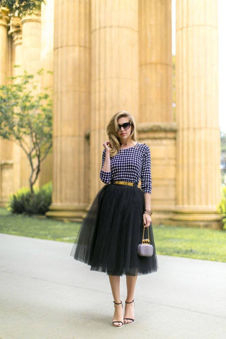 Fusta - FUSTA TULLE FIN NEGRU (clos)
