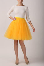Fusta - FUSTA TULLE GALBENA (cu Pense)