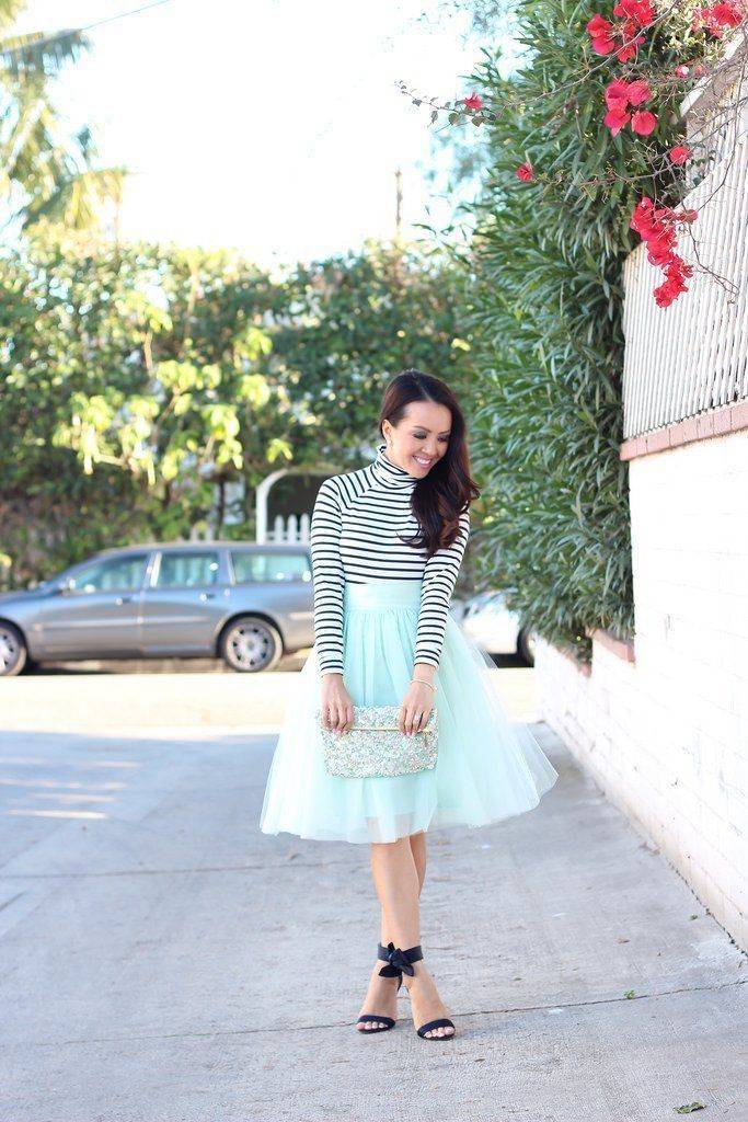 Fusta - FUSTA TULLE MENTA (cu Pense)