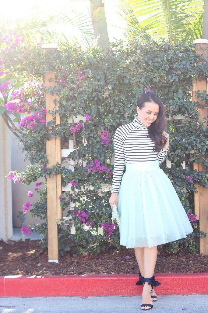 Fusta - FUSTA TULLE MENTA (cu Pense)