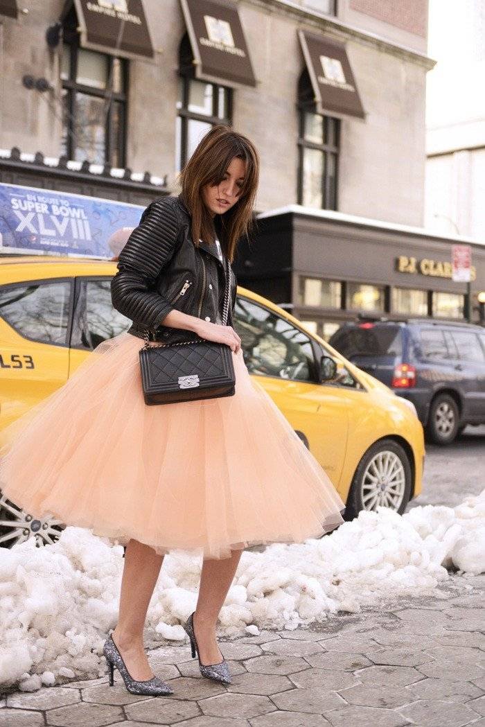 Fusta - FUSTA TULLE PIERSICA (cu Pense)
