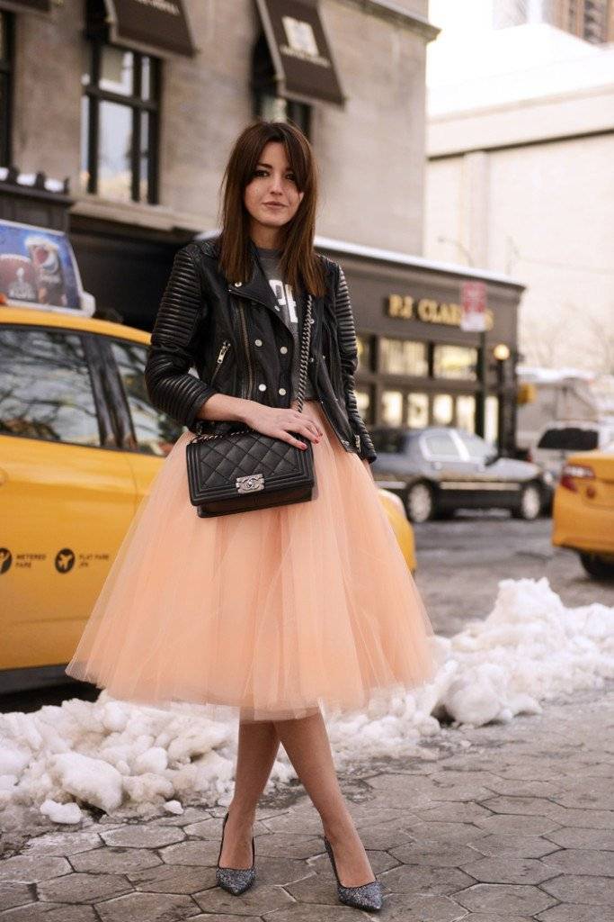 Fusta - FUSTA TULLE PIERSICA (cu Pense)