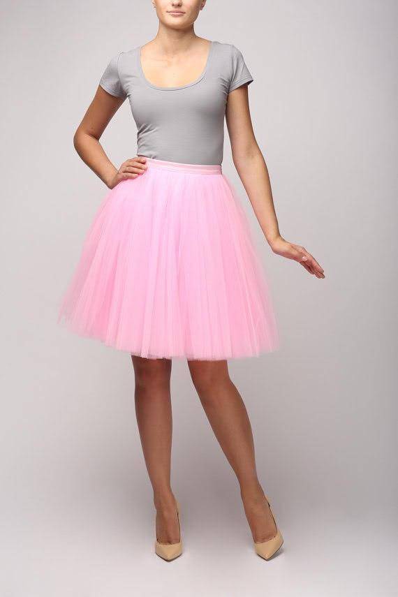 Fusta - FUSTA TULLE ROZ PAL (cu Pense)