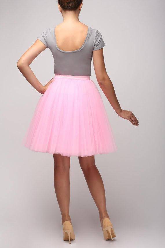 Fusta - FUSTA TULLE ROZ PAL (cu Pense)