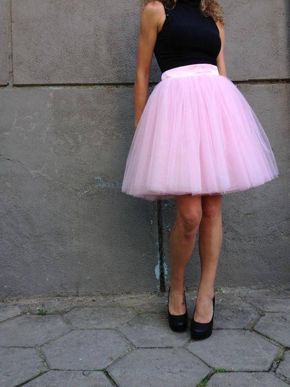 Fusta - FUSTA TULLE ROZ PAL (cu Pense)