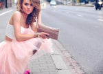 Fusta - FUSTA TULLE ROZ PRAFUIT (cu Pense)