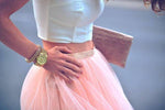 Fusta - FUSTA TULLE ROZ PRAFUIT (cu Pense)