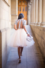 FUSTA TULLE FIN IVORY (cu pense) - xmade.boutique
